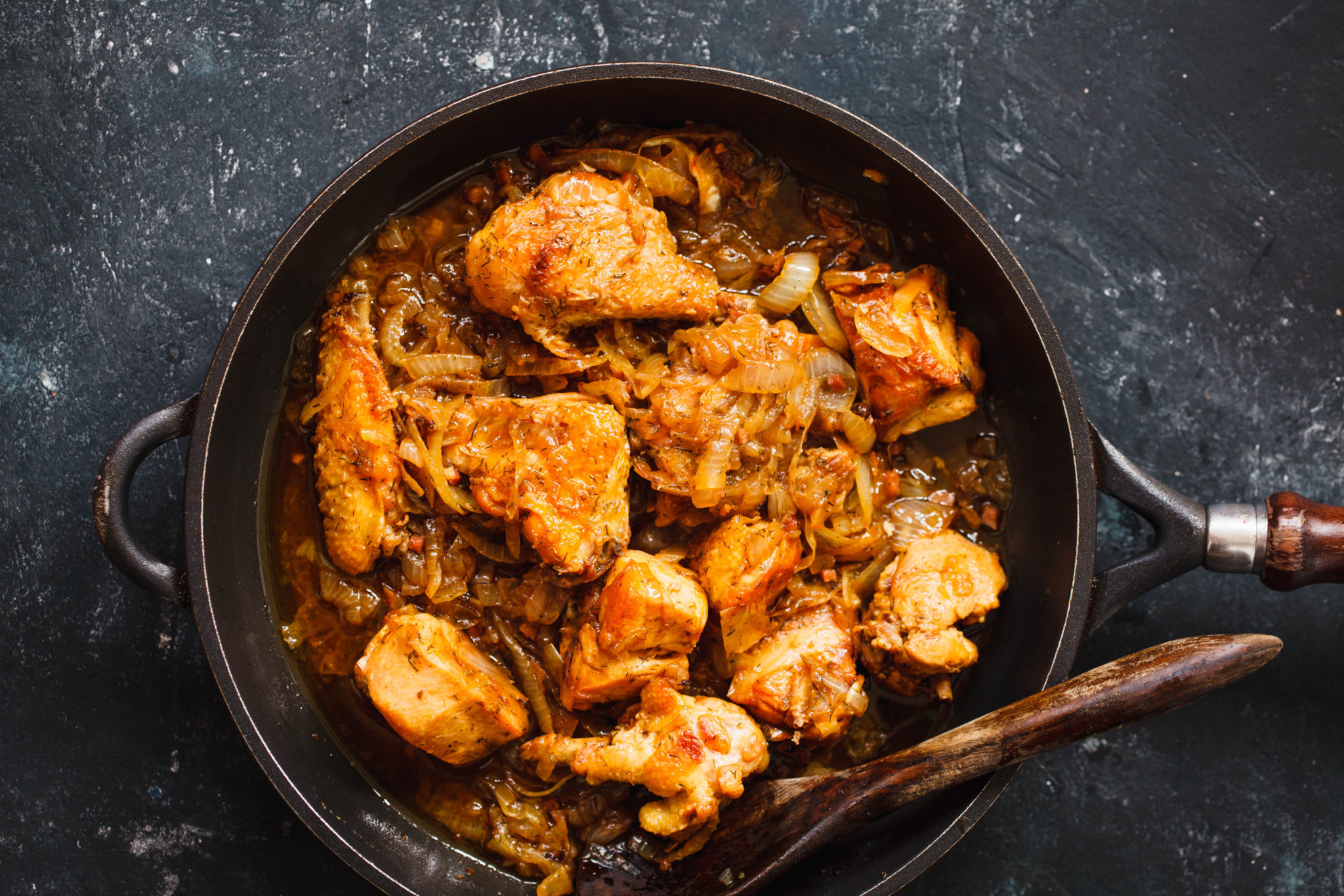  Chicken with caramelized onions